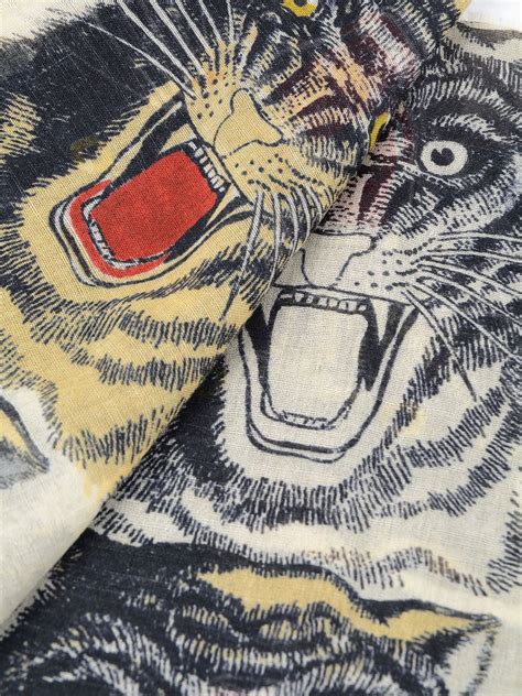 gucci tiger faces scarf|Gucci tiger print.